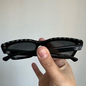 EUC authentic Chanel logo top sunglasses